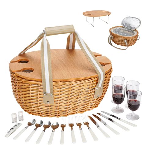 Buy Stboo Picnic Basket For Insulated Wicker Hamper With Folding