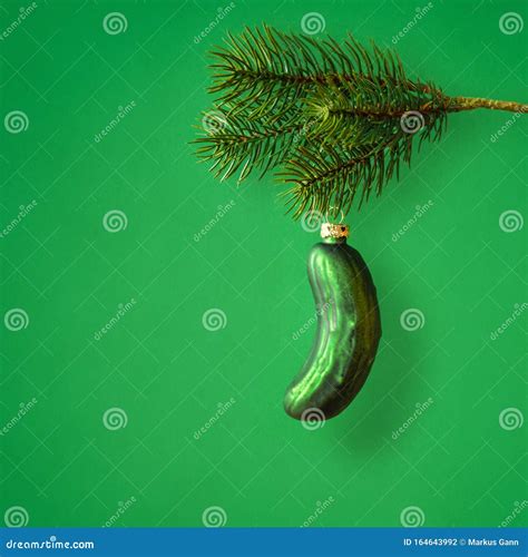 Typical Christmas Gherkin Decoration Stock Photo Image Of Glass Copy