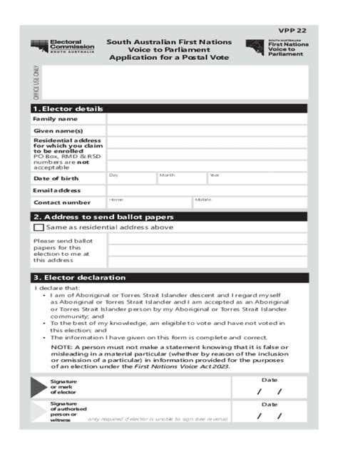 Fillable Online Postal Vote Application Form FINAL Fillable Fax Email