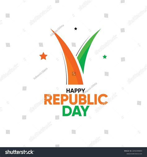 Happy Republic Day India Logo Design Stock Vector (Royalty Free ...