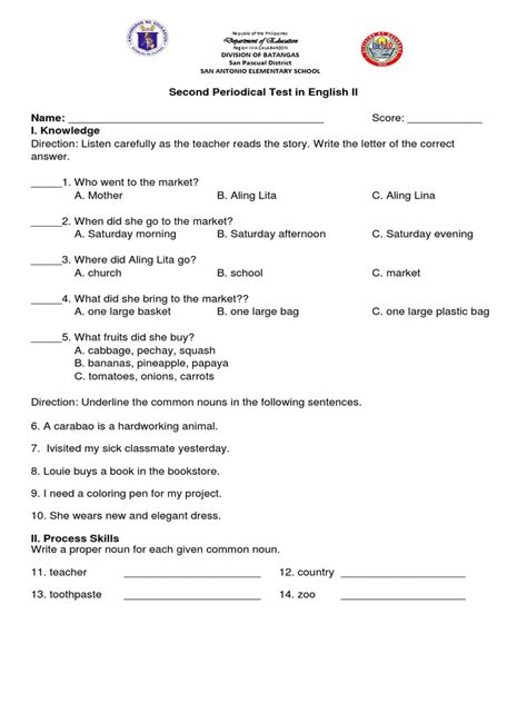 Periodic Test Grade 6