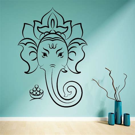 9.37US $ 21% OFF|HINDU GOD GANESHA GANESH Vinilo adhesivo mural Home ...