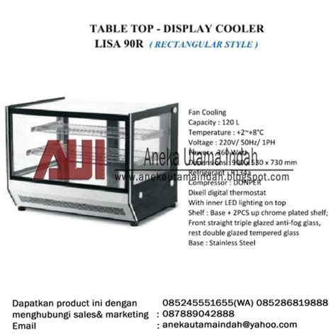 Jual Lisa R Rectangular Cake Showcase Display Pemajang Kue