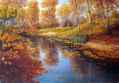 Golden Autumn Oil Painting By Oleg Riabchuk Artfinder