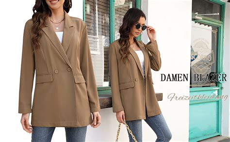 Clearlove Blazer Damen Elegant Einfarbig Slim Fit Anzüge Langarm