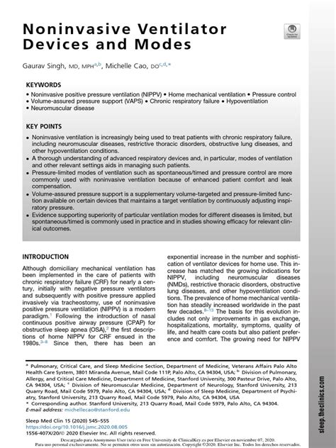 Noninvasive Ventilator Devices and Modes | PDF | Breathing | Chronic Obstructive Pulmonary Disease