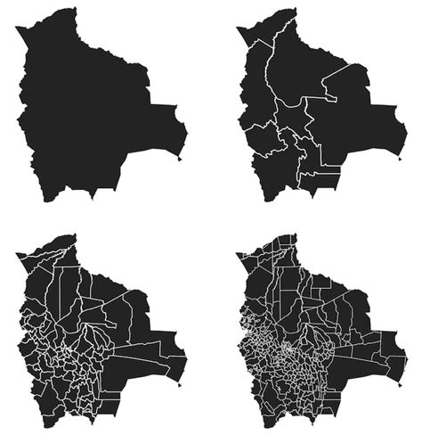 Mapa de Bolivia con división regional Vector Premium