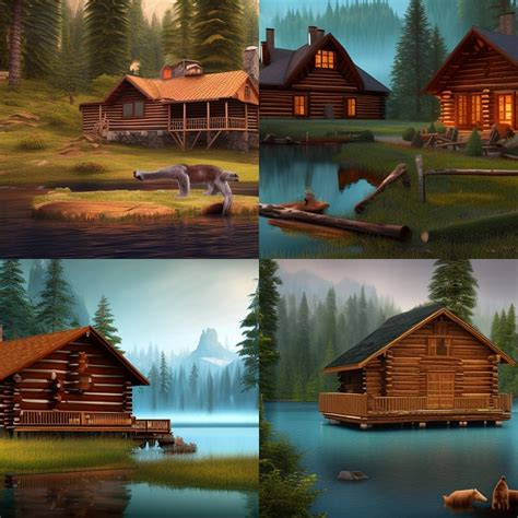 A Log Cabin By A Lake Ai Generated Artwork Nightcafe Creator