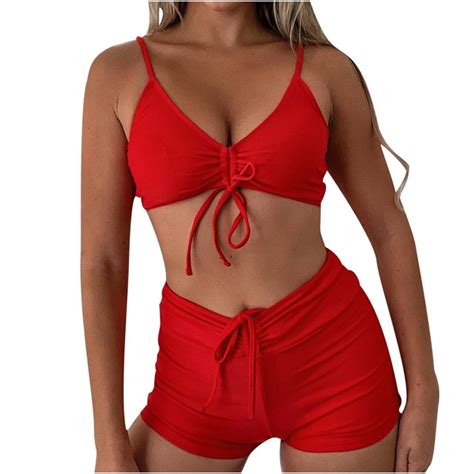 Womens Twist Front Halter Push Up Bikini Top Tie Backless Bathing Suit