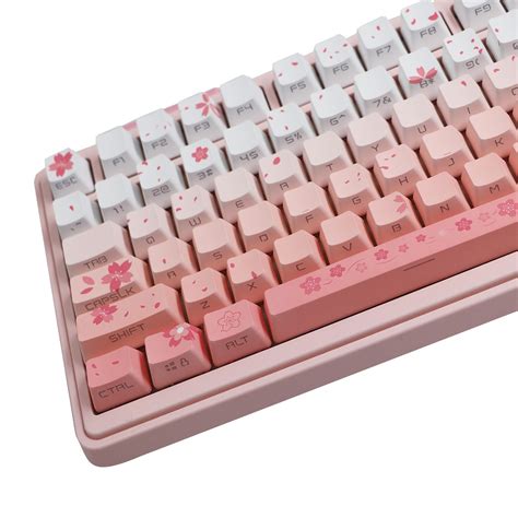 Mua Jsjt Keycaps Side Printed Sakura Themed Keycaps Pbt Double Shot