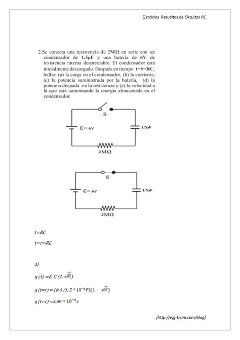 Ejercicios Resueltos De Circuitos Rc