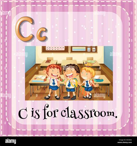 Flashcard Letter C Is For Classroom Illustration Stock Vector Image