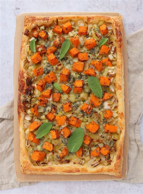 Butternut Squash Leek Stilton Tart Kat s Veg Kitchen レシピ