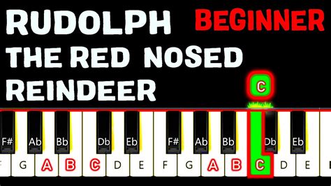 RUDOLPH the RED Nosed REINDEER Easy PIANO Tutorial NEWBIE Chords - Chordify