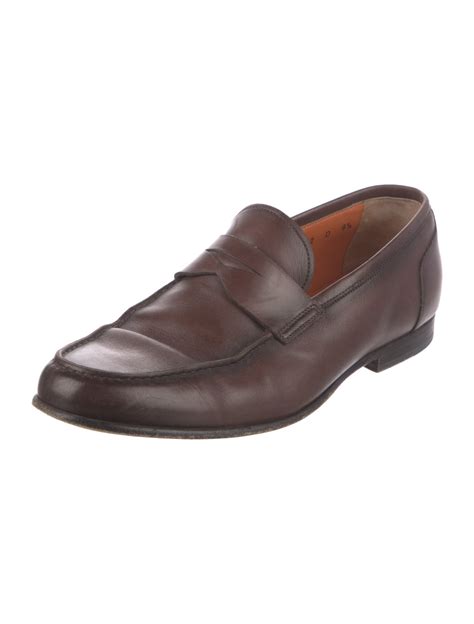 Salvatore Ferragamo Gancini Logo Leather Dress Loafers Brown Loafers