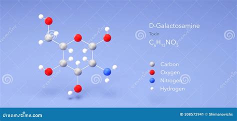 D Galactosamine Molecule Molecular Structures Pyranose Form Of D Galactosamine 3d Model