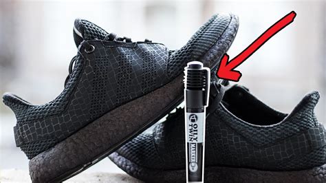 How To Paint Adidas Boost With A Marker Triple Black Pureboost