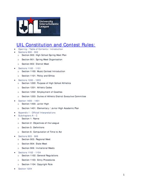 Fillable Online UIL Constitution And Contest Rules Pdf Fax Email Print