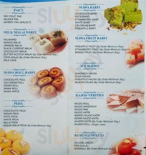 Real Sweets And Bakery Men Mumbai Main Menu Sluurpy