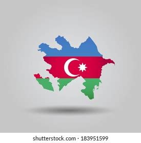 Azerbaijan Detailed Map Flag Country Painted Stock Vector Royalty Free