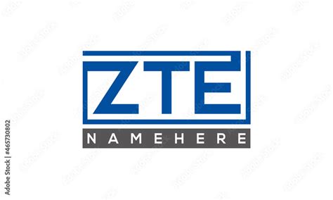 ZTE Letters Logo With Rectangle Logo Vector Stock Vector | Adobe Stock