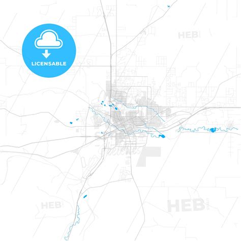 Rich detailed vector map of Cheyenne, Wyoming, USA - HEBSTREITS