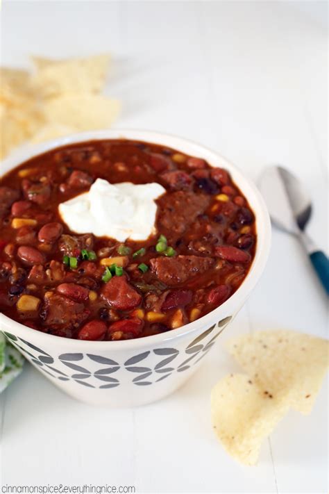 Three Bean Chorizo Chili Cinnamon Spice And Everything Nice