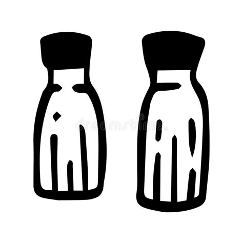 Doodle Pepper Salt Shakers Hand Drawn Salt Cellar And Pepper Pot