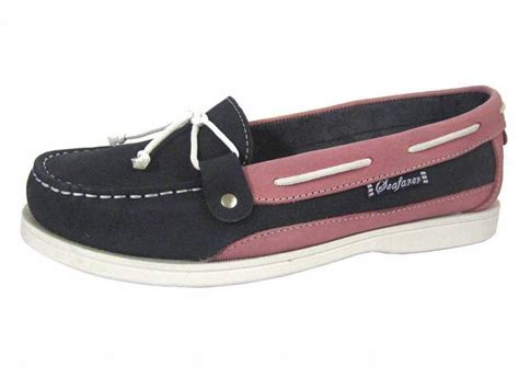 Yachtsman Ladies Nubuck Slip On Deck Shoes Navypink Edinburgh Outdoor Wear