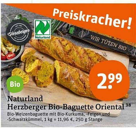 Naturland Herzberger Bio Baguette Oriental Angebot Bei Tegut