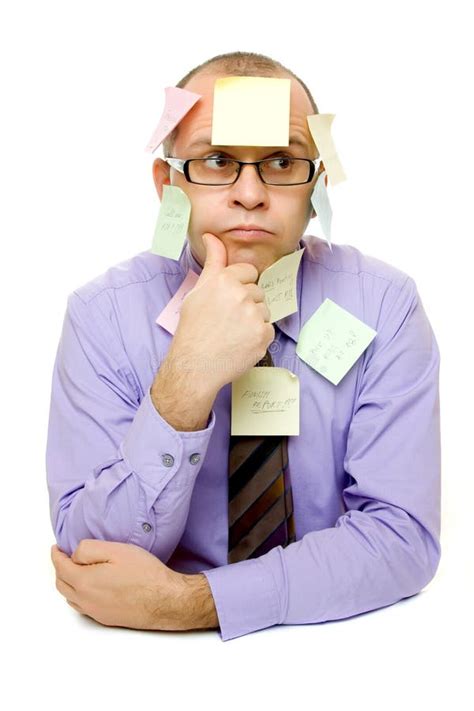 Business Man Covered With Sticky Notes Stock Photo Image Of Info