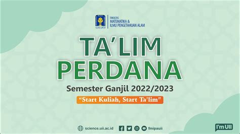 Ta Lim Perdana Semester Ganjil Tahun Akademik 2022 2023 YouTube