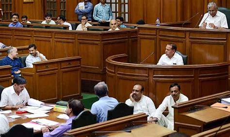 Delhi Assembly Disrupted As 3 Bjp Mlas Marshalled Out Latest News