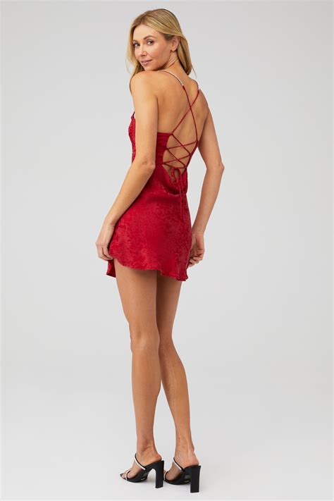 For Love And Lemons Gabrielle Mini Dress In Red Fashionpass