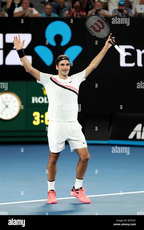 Melbourne Australia 28th Jan 2018 Switzerlands Roger Federer