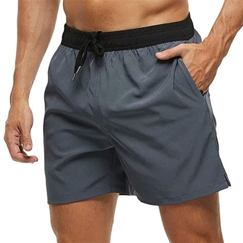 Mens Swim Trunks Quick Dry Beach Shorts With Zipper Pockets And Mesh