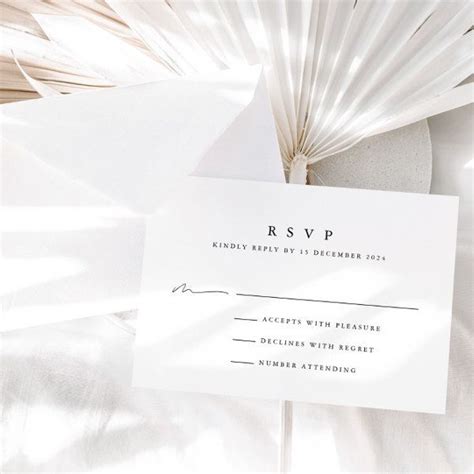 Simple Modern Black White Wedding RSVP Card Zazzle In 2024 Rsvp