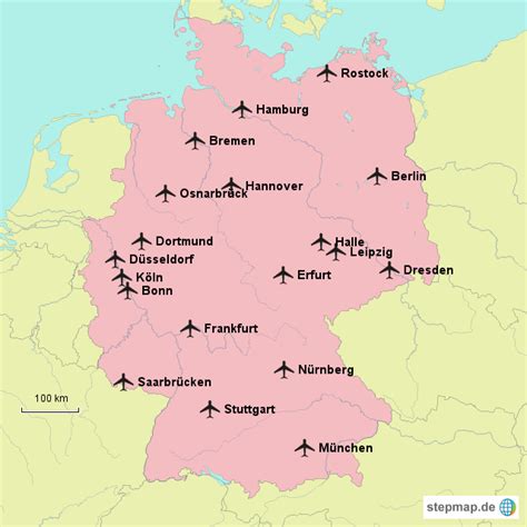 Flughäfen In Deutschland Von Kiruschka Landkarte Für Deutschland