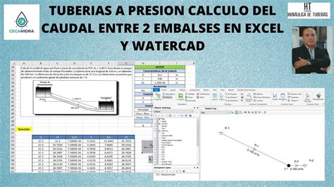 TUBERIAS A PRESION CALCULO DEL CAUDAL EN EXCEL Y WATERCAD YouTube