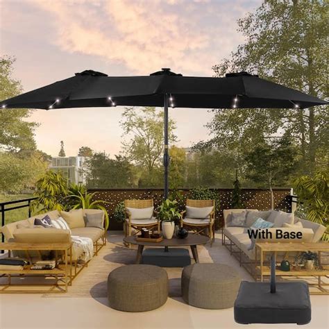 Sonkuki 15 Ft X 9 Ft LED Outdoor Double Sided Umbrella Patio Market