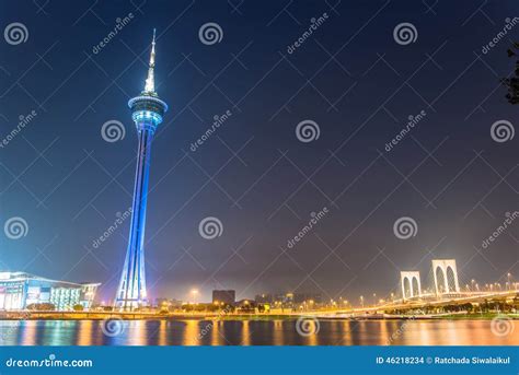 Stunning View of Macau at Night Macau Tower Editorial Stock Image ...