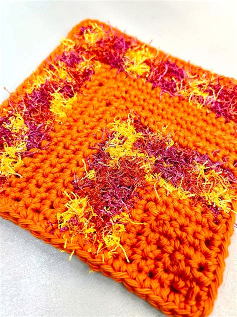 Crochet Scrubby Pattern Pdf Square Dish Cloth Scrubby Pattern Scrubbies Crochet Half Log