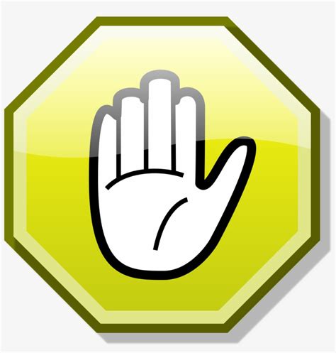 Open Yellow Stop Hand Free Transparent Png Download Pngkey