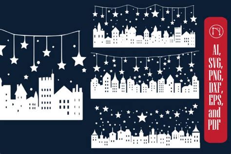 Christmas Lighting Village Svg Bundle Graphic By Ngised Creative Fabrica