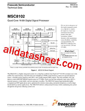 MSC8102 Datasheet PDF Freescale Semiconductor Inc