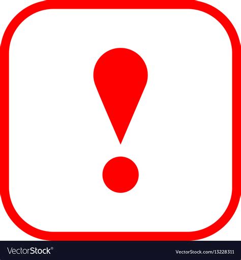 Red Square Exclamation Mark Icon Warning Sign Vector Image