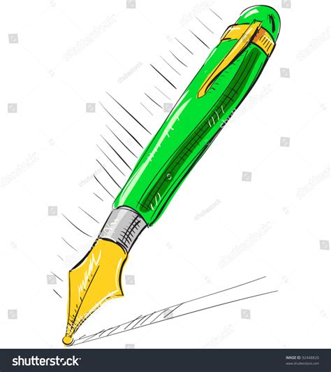 Ink Pen Cartoon Sketch Vector Illustration Stock Vector