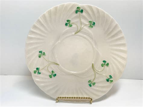 Shamrock Serving Plate Belleek Cake Plate Belleek Bread Plate Irish