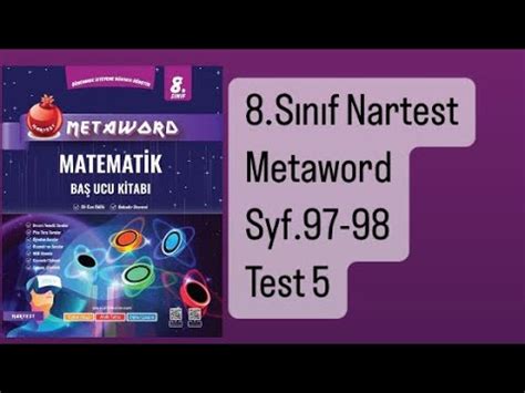 8 SINIF NARTEST METAWORD S 97 98 TEST 5 YouTube