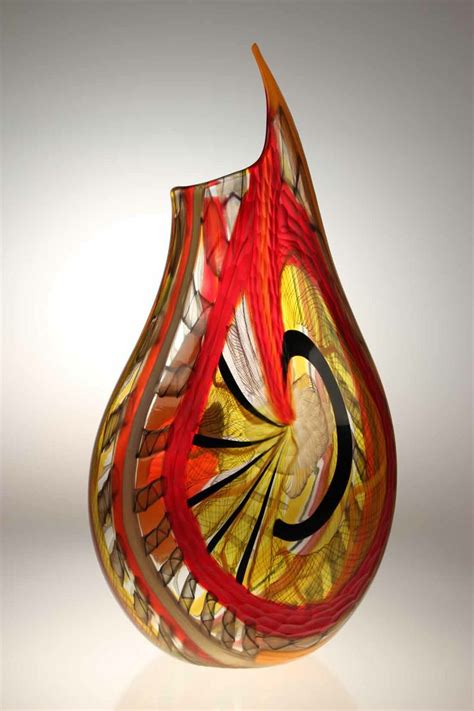 Murano Glass Studio Vase Lodario Reverse Glass Art Sculpture Art